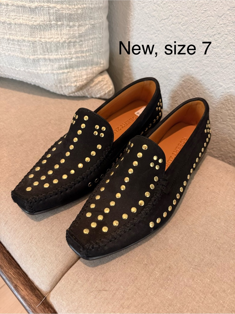 Black Studded Women’s Loafers - Size 7